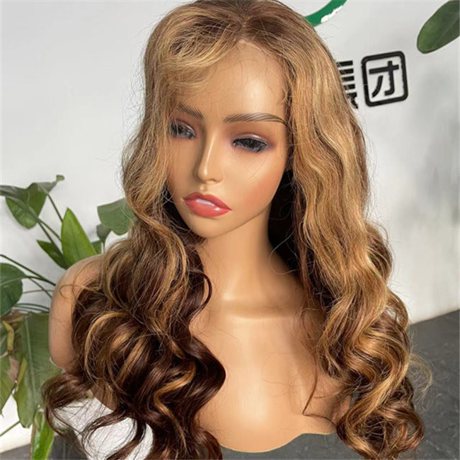 Highlight Wavy 5x5 HD Lace Closure Glueless Wig Human Hair High Density 0