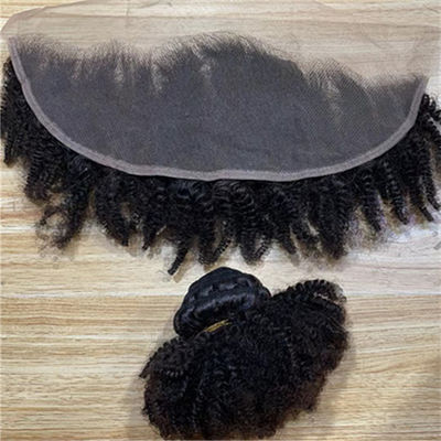 8inches Brazilian Human Kinky Bulk Hair Bundles Extensions With Closures Frontals