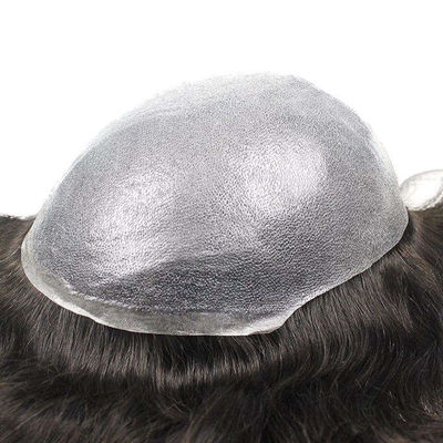 6 Inch Thin Skin Mens Toupee Human Hair Curly Wig 10A Grade OEM