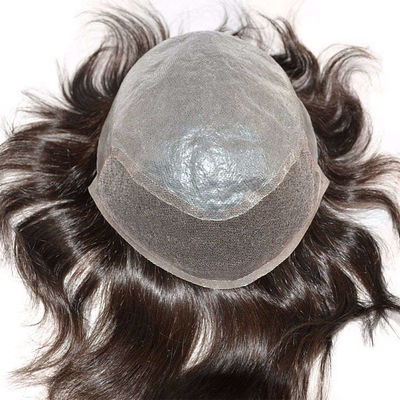 6 Inch Thin Skin Mens Toupee Human Hair Curly Wig 10A Grade OEM