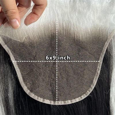 Pre Plucked Human Hair Frontal Closure Swiss Lace 6x9 Transparent HD Lace