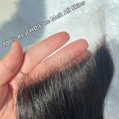 Straight Skinlike Real 4x4 HD Lace Closure Frontal 12A Grade 12inches