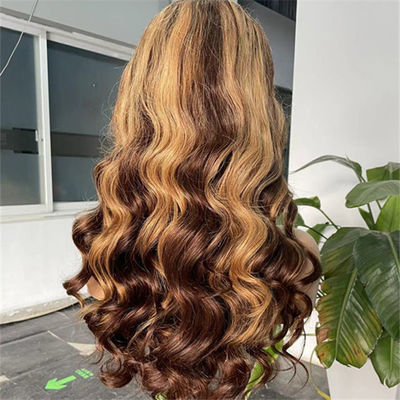 Highlight Wavy 5x5 HD Lace Closure Glueless Wig Human Hair High Density