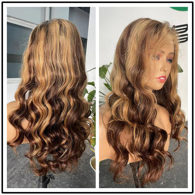 Highlight Wavy 5x5 HD Lace Closure Glueless Wig Human Hair High Density