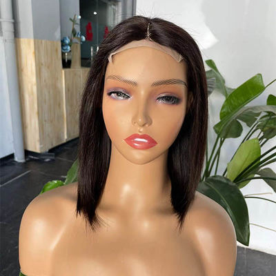 Natural Color 4x1 Middle Part Bob Wig kinky straight For Women