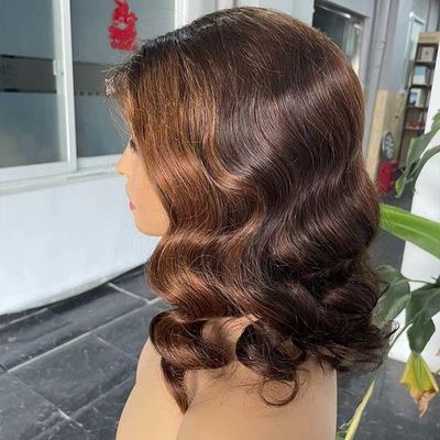 ODM Human Hair Lace Wig Wet Wavy Short Bob Closure Wigs for Women