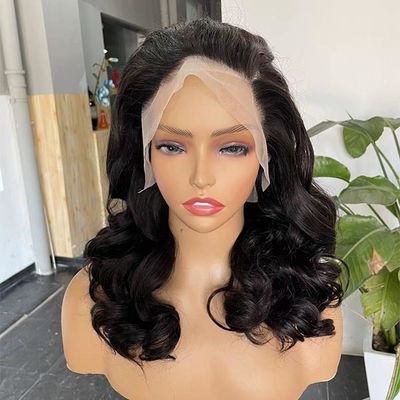 Natural Full Lace Human Hair Wigs Big Curls Frontal Deep Wave 10A 13x4