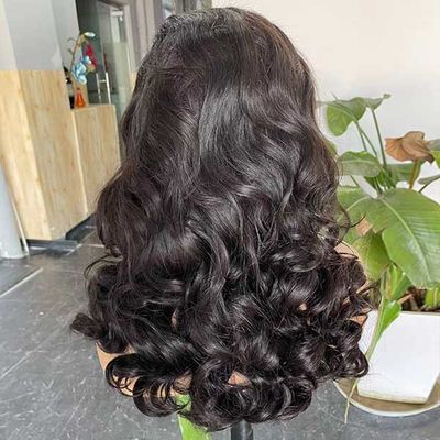 Natural Full Lace Human Hair Wigs Big Curls Frontal Deep Wave 10A 13x4