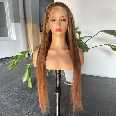 P430 Straight Glueless Highlight Wig Human Hair 13x4 HD Transparent Lace Frontal