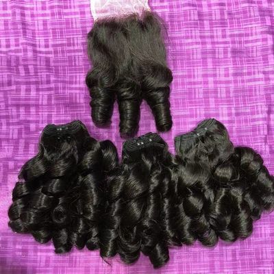 Double Drawn Raw Virgin Bouncy Brazilian Funmi Hair Curly Pissy Egg For Lagos