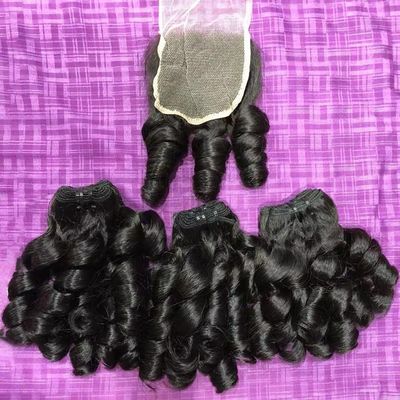 Double Drawn Raw Virgin Bouncy Brazilian Funmi Hair Curly Pissy Egg For Lagos