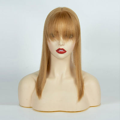 Natural Real Remy Mono Thin Women'S Toupee Wigs Human Hair With Bangs