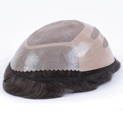 Bond 100% Human Hair Male Wigs Toupee Replacement Fino Mono Lace Men's Capillary Prosthesis