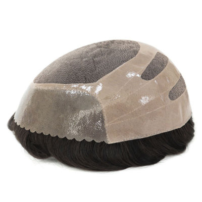 Bond 100% Human Hair Male Wigs Toupee Replacement Fino Mono Lace Men's Capillary Prosthesis