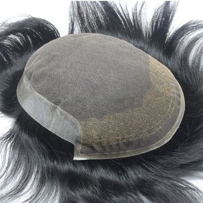 Realistic Indian Mens Toupee Human Hair Wig 60g-65g Oem In Bulk