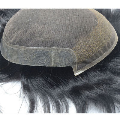 Realistic Indian Mens Toupee Human Hair Wig 60g-65g Oem In Bulk