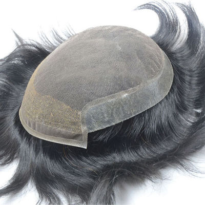 Realistic Indian Mens Toupee Human Hair Wig 60g-65g Oem In Bulk