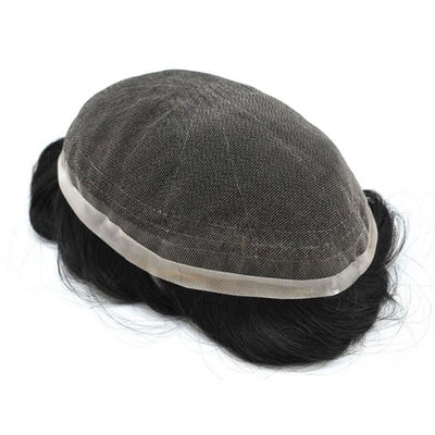 Full Swiss Lace Mens Toupee Human Hair Super Thin 8inch ODM