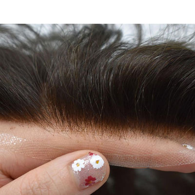 Full Swiss Lace Mens Toupee Human Hair Super Thin 8inch ODM