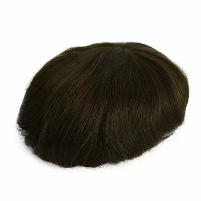 1B Real Mens Toupee Human Hair Fine Mono Prosthesis 6x9 7x10