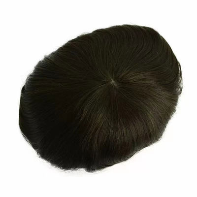 1B Real Mens Toupee Human Hair Fine Mono Prosthesis 6x9 7x10
