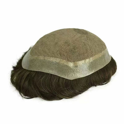 1B Real Mens Toupee Human Hair Fine Mono Prosthesis 6x9 7x10