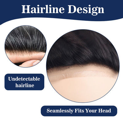 Neobeauty Mens Toupee Human Hair Long Wig Q6 Base Prosthesis Replacement 6x8