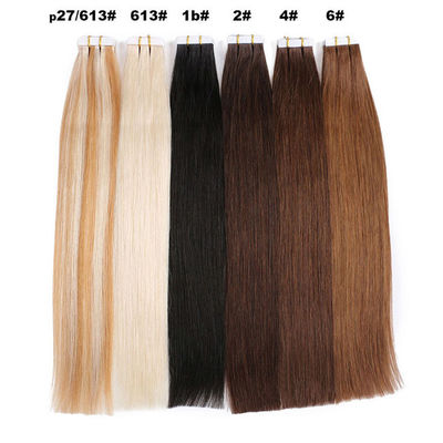 Salon Natural Looking Hair Extensions Full Cuticle Double Sided Adhesive In Bulk