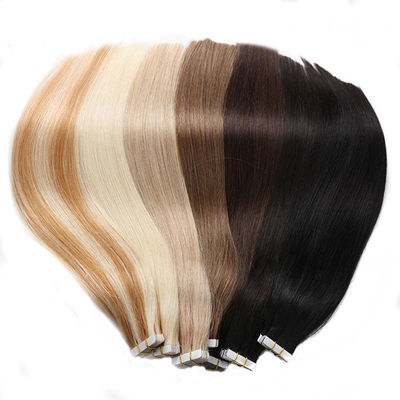 Salon Natural Looking Hair Extensions Full Cuticle Double Sided Adhesive In Bulk