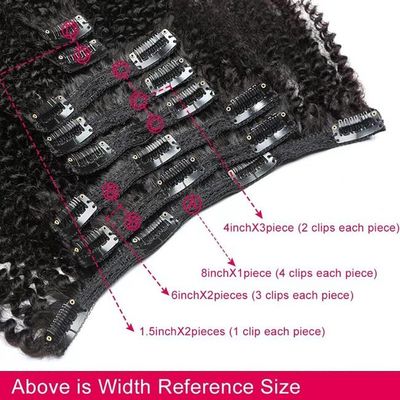 Kinky Curly Drawstring Clip In Afro Weave Hair Extensions African American OEM