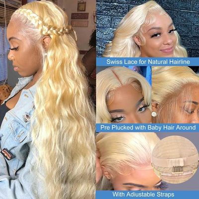 Unprocessed Human Hair 613 Wig Human Hair Russian Blonde Color Wigs
