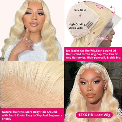 Cuticle Aligned 100% Raw 613 Human Hair Wig Lace Closure Vendors