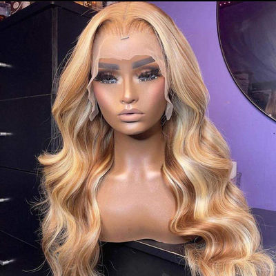 Highlight Honey 613 Blonde Wig 13x4 Hd Lace Front Virgin Hair 180% Density