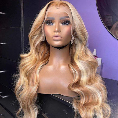 Highlight Honey 613 Blonde Wig 13x4 Hd Lace Front Virgin Hair 180% Density