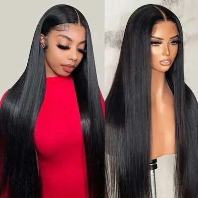 Straight Texture Human Hair Lace Wig Hand Made Customizable