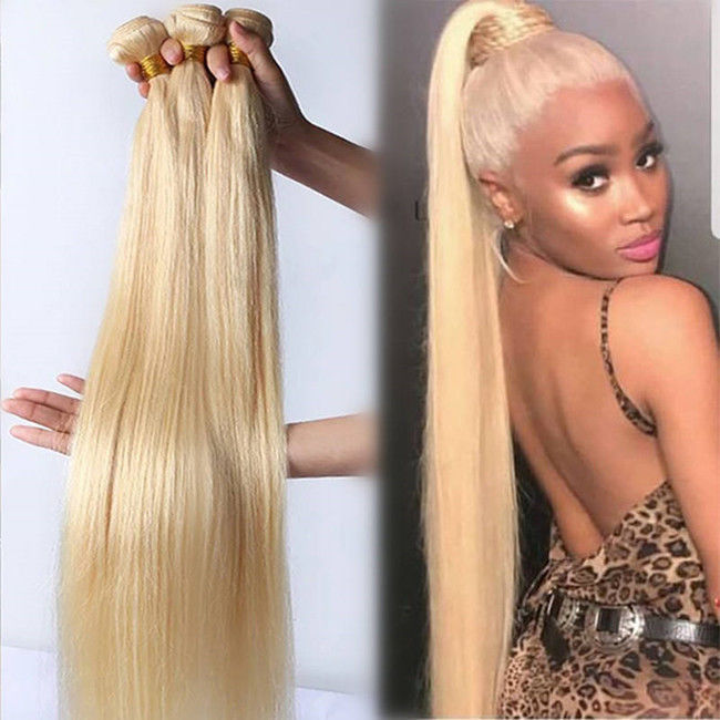 Cuticle Aligned Raw 613 Blonde Hair Bundle Extensions Wig Vendors