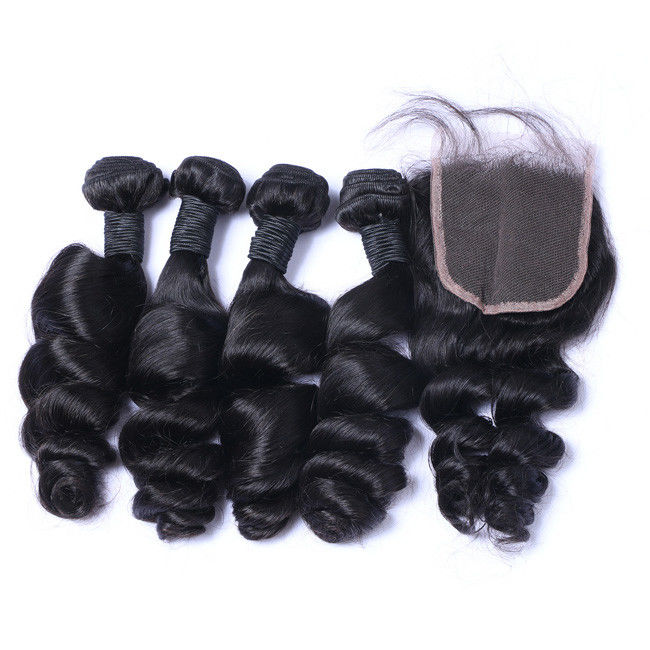 Body Wave Virgin Brazilian Hair Bundles Remy Raw Middle Part Lace Closure