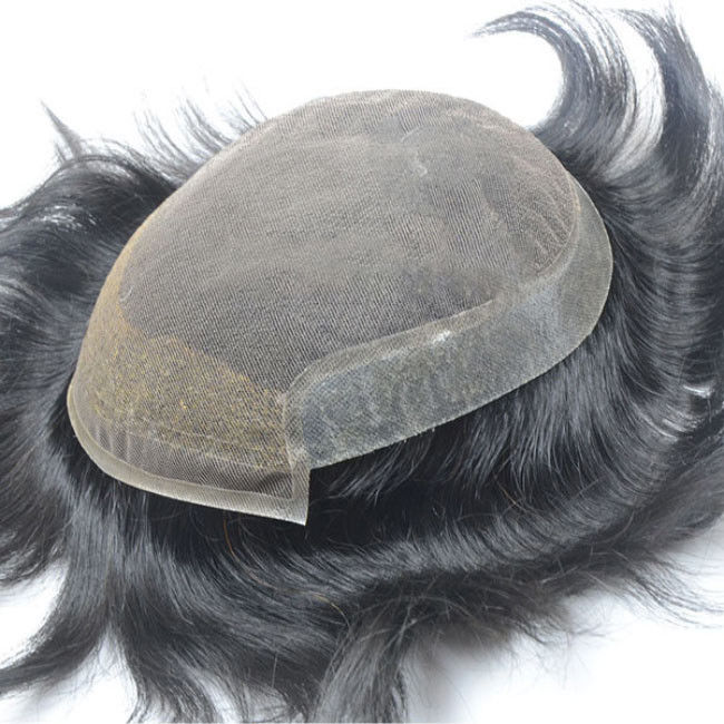 Realistic Indian Mens Toupee Human Hair Wig 60g-65g Oem In Bulk