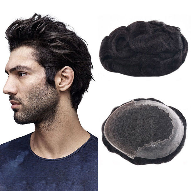 Neobeauty Mens Toupee Human Hair Long Wig Q6 Base Prosthesis Replacement 6x8