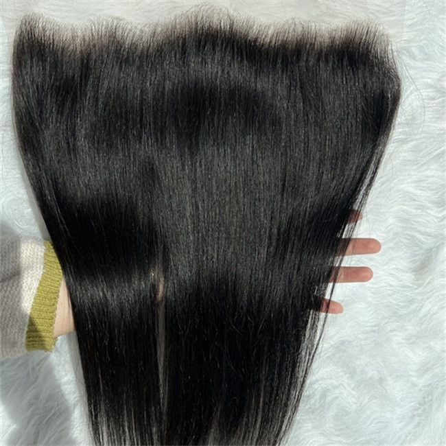 13x6 HD Straight Lace Frontal Closure Bleached Knots Virgin Indian Human Hair 1