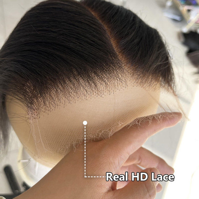 Pre Plucked Human Hair Frontal Closure Swiss Lace 6x9 Transparent HD Lace 4