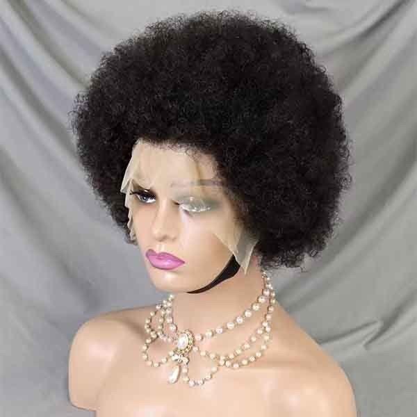 13x4 Full Lace Frontal Human Hair Bob Wigs Afro Kinky Bulk Curly Natural Human Hair 2