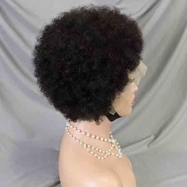 13x4 Full Lace Frontal Human Hair Bob Wigs Afro Kinky Bulk Curly Natural Human Hair 3