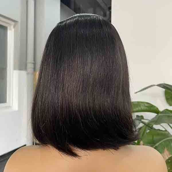 Wear And Go Short Bob Fringe Pixie Cut Lace Wig Human Hair Blunt Cut 1