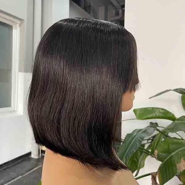 Wear And Go Short Bob Fringe Pixie Cut Lace Wig Human Hair Blunt Cut 2