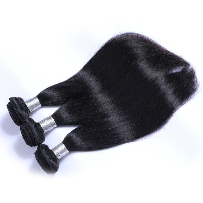 Virgin Weave Peruvian Straight Hair Bundles 10a With 13x4 Lace Frontal 2