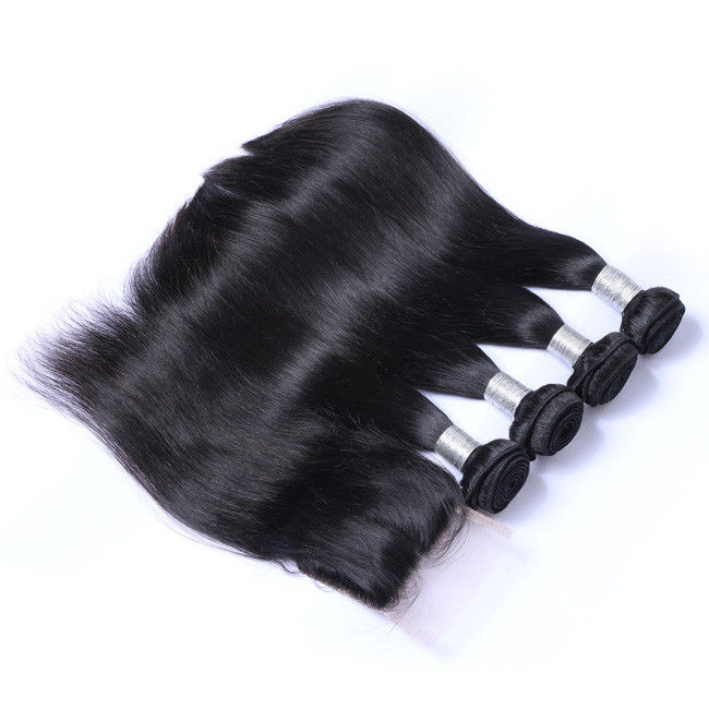 Neobeauty Brazilian Raw Virgin Hair Bundles Straight 4x4 Lace Grade 8A 1