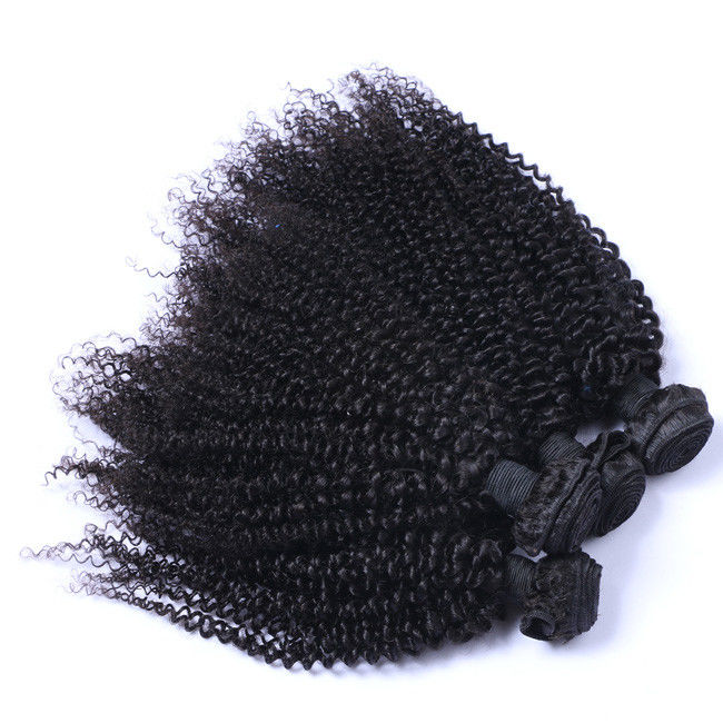 Kinky Curly 10 Inch Peruvian Wig Natural Wavy Bundles Double Weft Weaves  1/3/4 Pcs 0