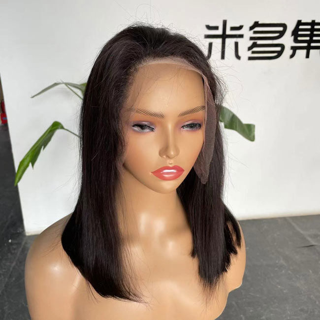 Peruvian Bob HD Lace Wig Human Hair Transparent Glueless ODM 1