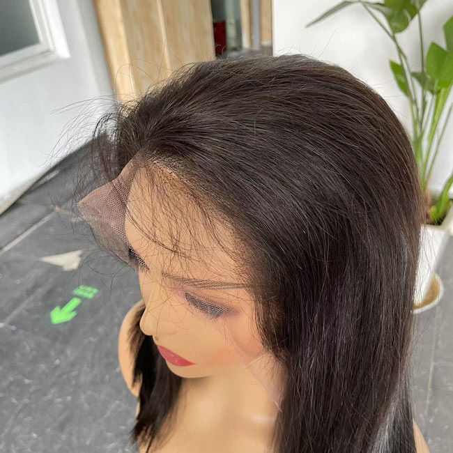 Peruvian Bob HD Lace Wig Human Hair Transparent Glueless ODM 4